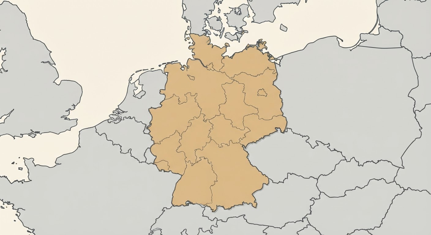 Illustrated map showing the origin of the German Spaniel
