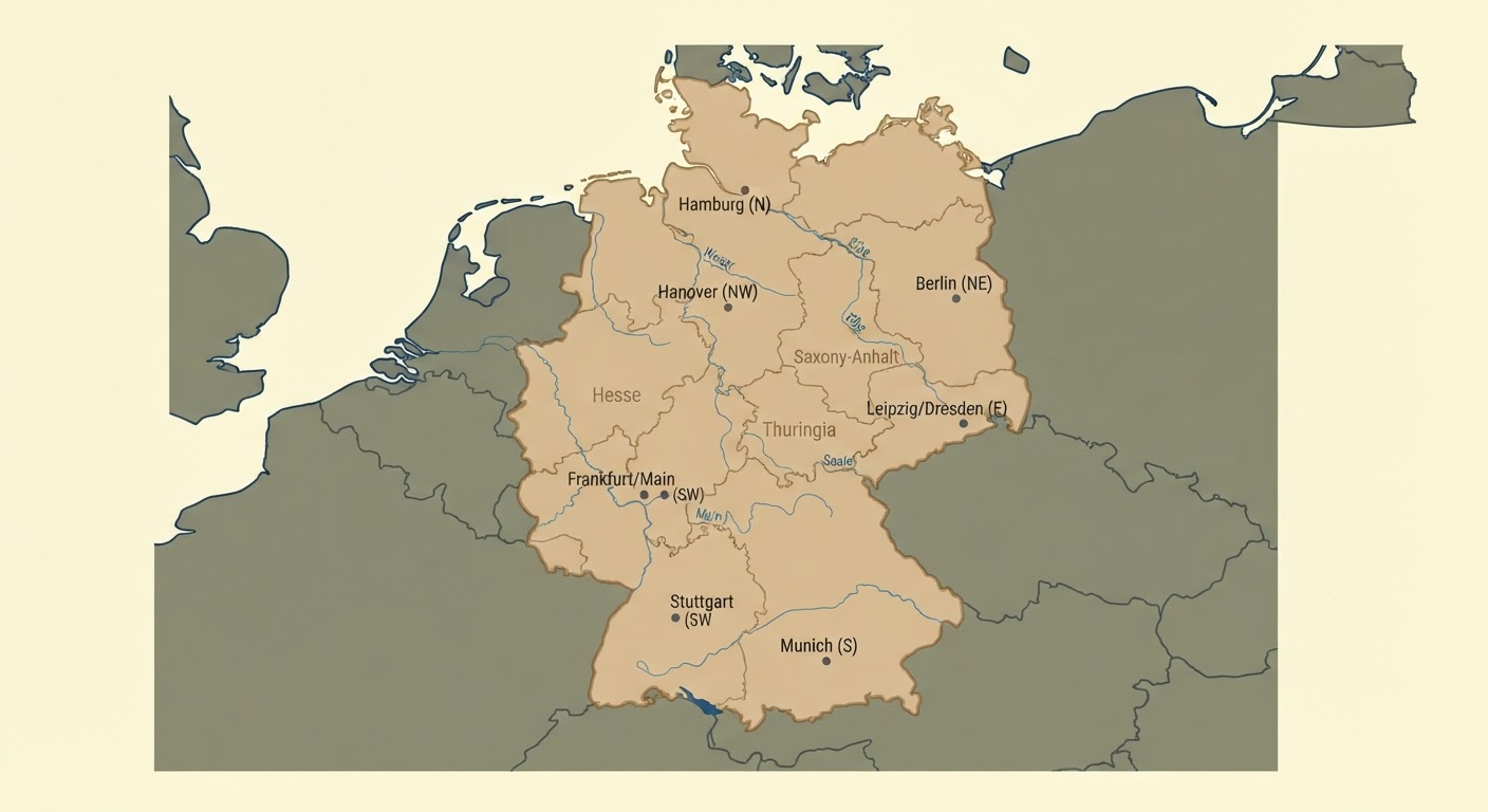Illustrated map showing the origin of the German Spitz (Klein)