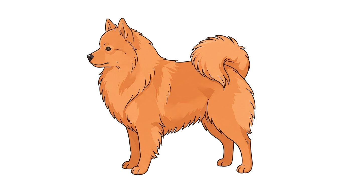 Side profile illustration of a German Spitz (Klein) showing the points of the breed standard