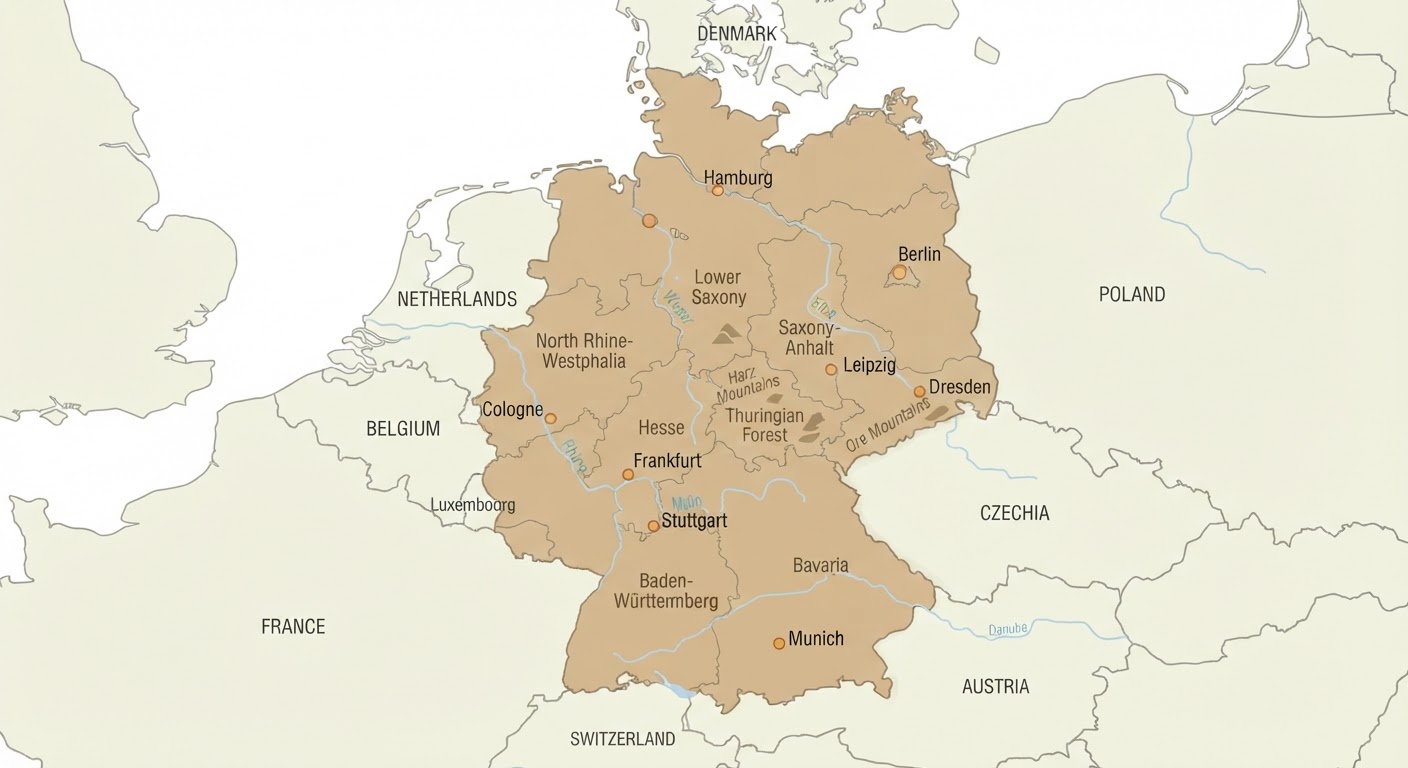 Illustrated map showing the origin of the German Spitz (Mittel)