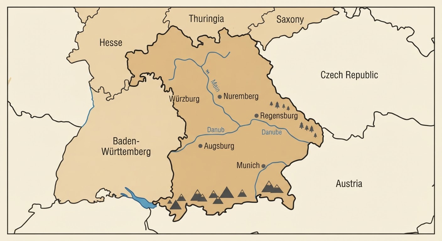 Illustrated map showing the origin of the Giant Schnauzer