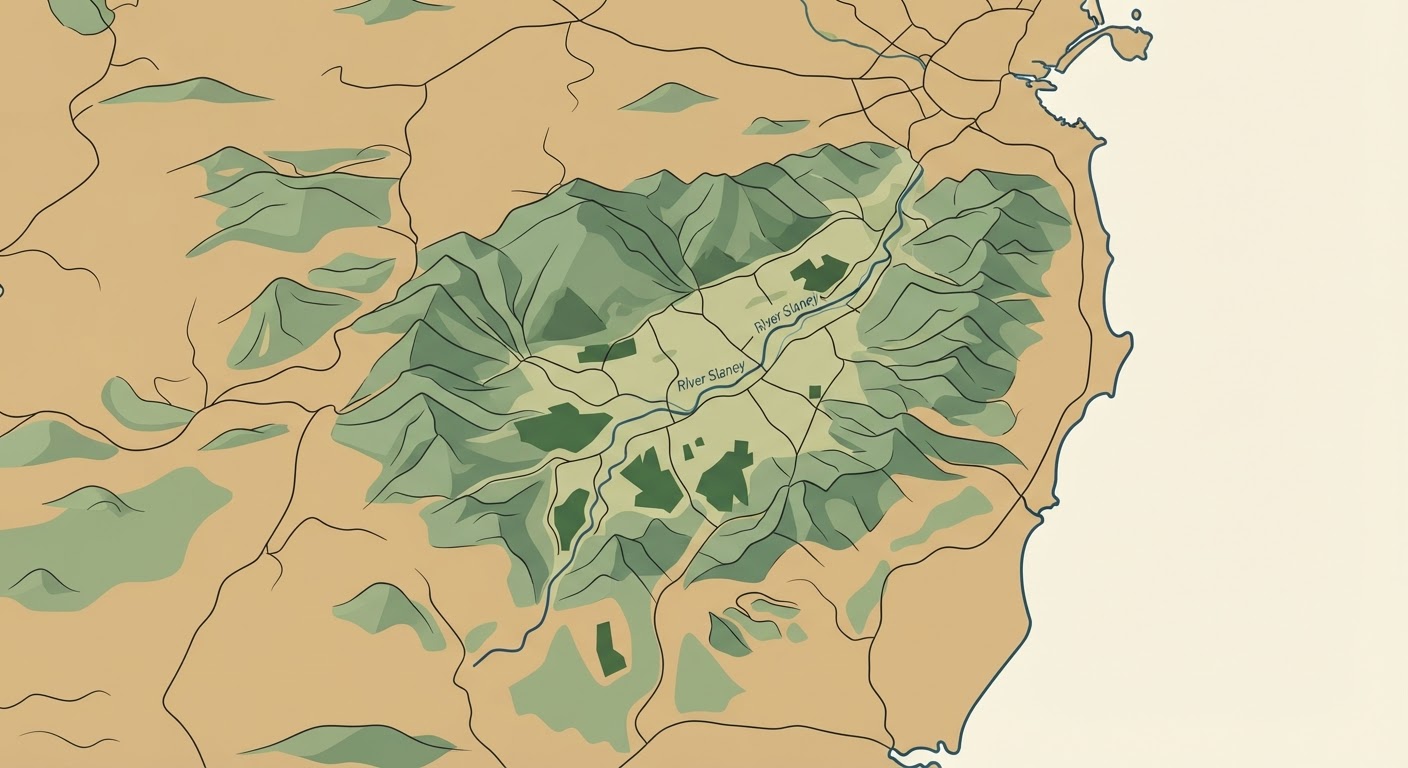 Illustrated map showing the origin of the Glen of Imaal Terrier