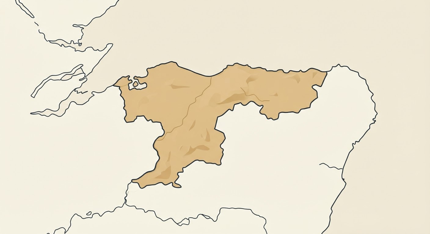 Illustrated map showing the origin of the Gordon Setter