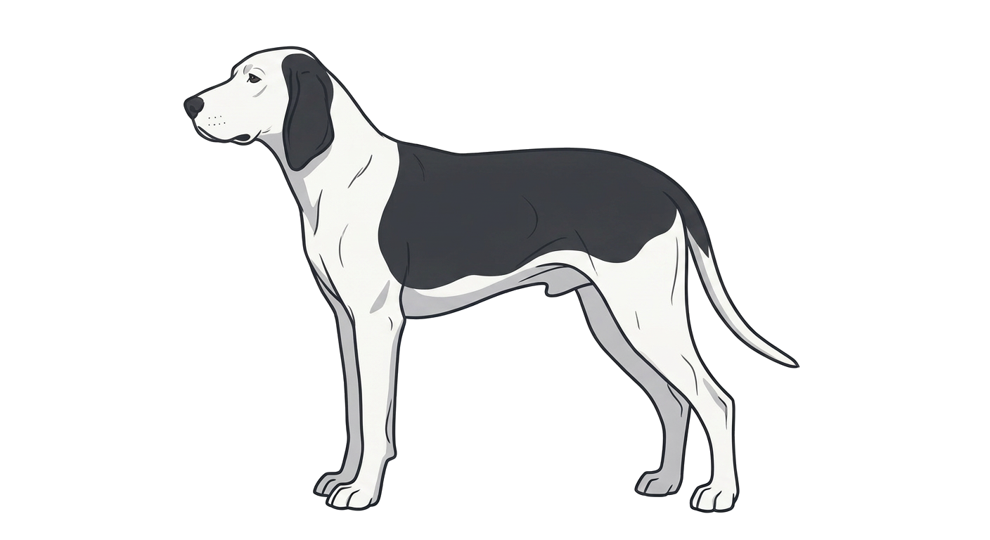 Illustration of a White & Black with Mantle coat