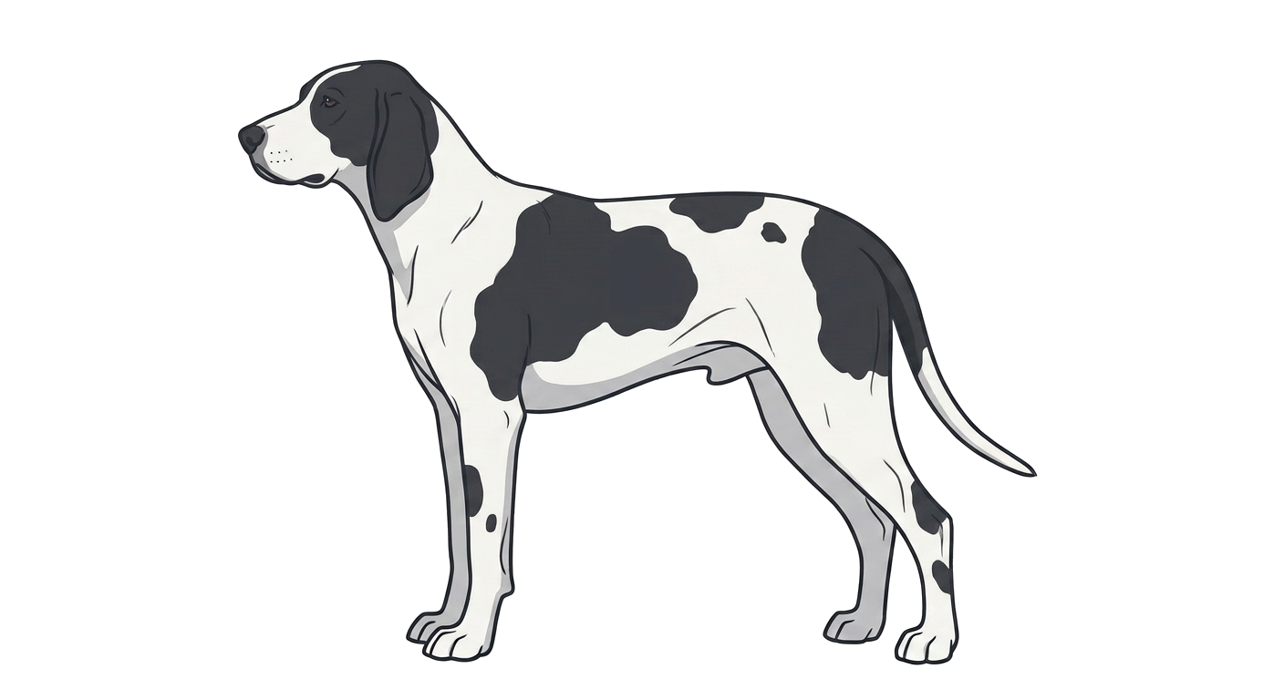 Illustration of a White & Black Patched coat