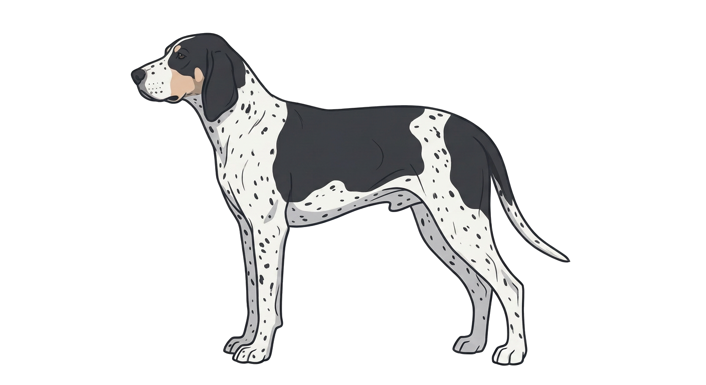 Illustration of a White & Black with Ticking coat