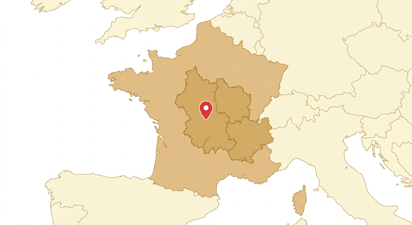 Illustrated map showing the origin of the Grand Anglo-Français Blanc et Noir