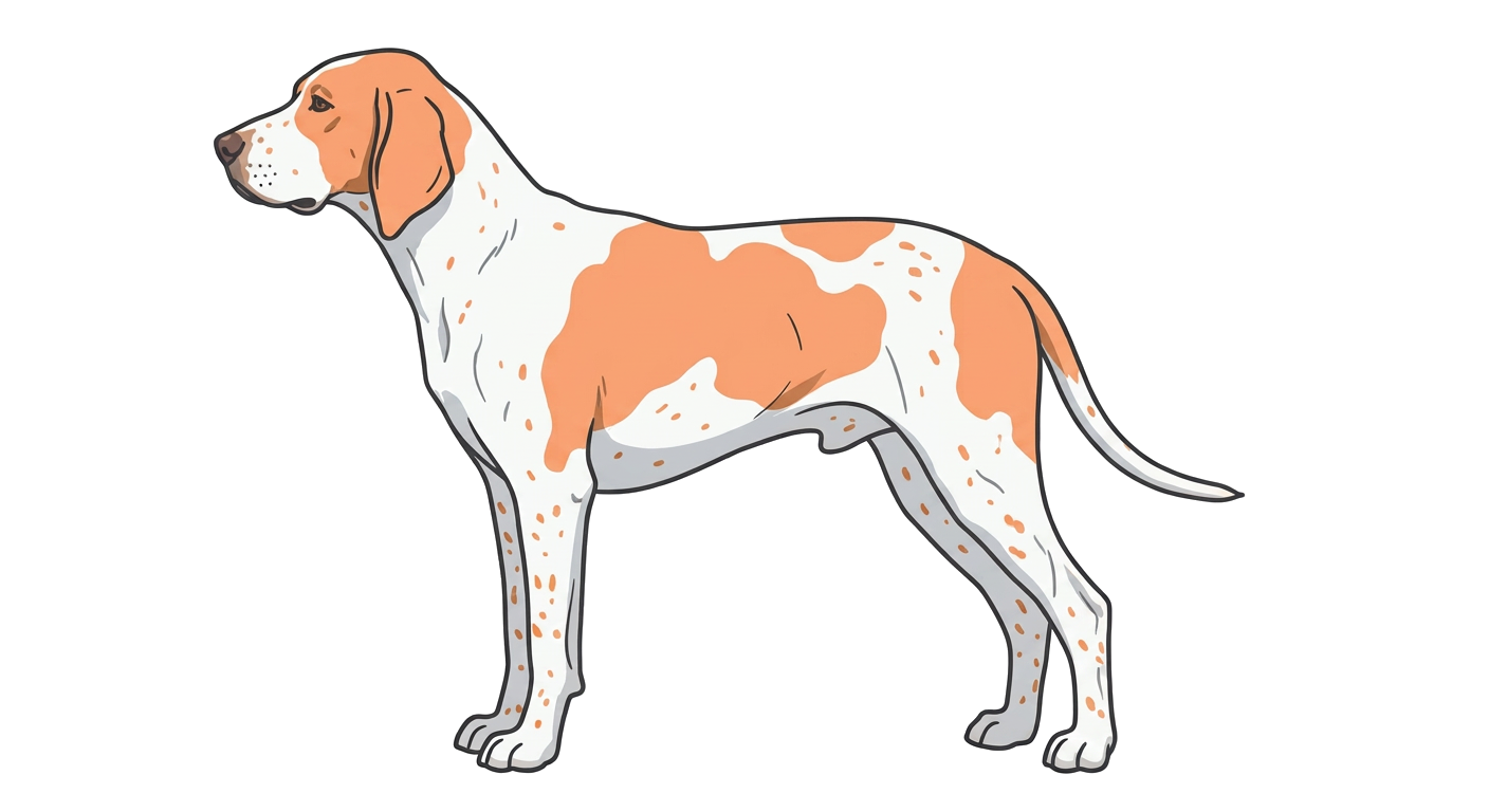 Illustration of a White and Orange with Ticking coat