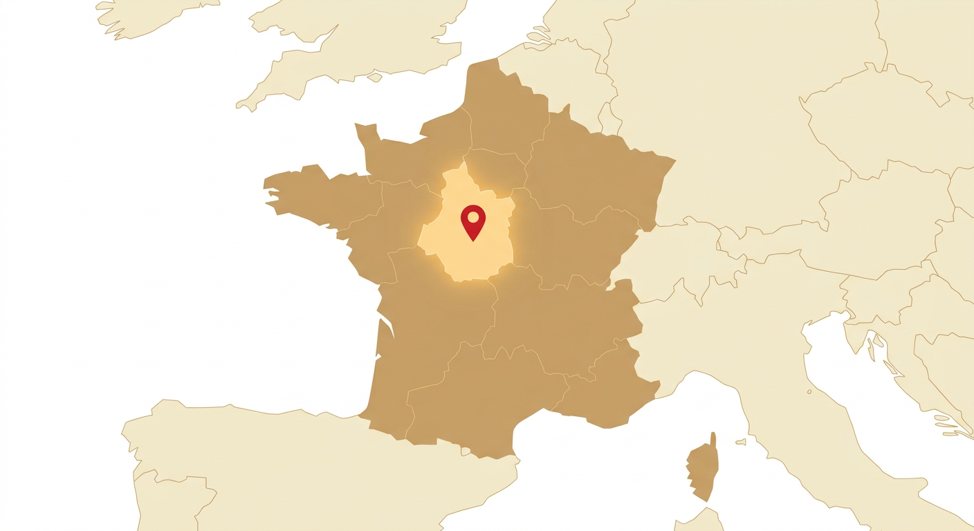 Illustrated map showing the origin of the Grand Anglo-Français Blanc et Orange