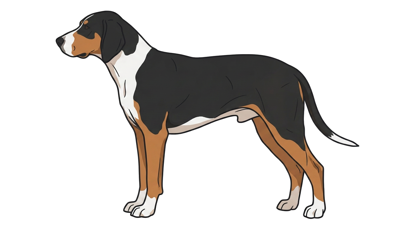 Illustration of a Black Mantle Tricolour coat