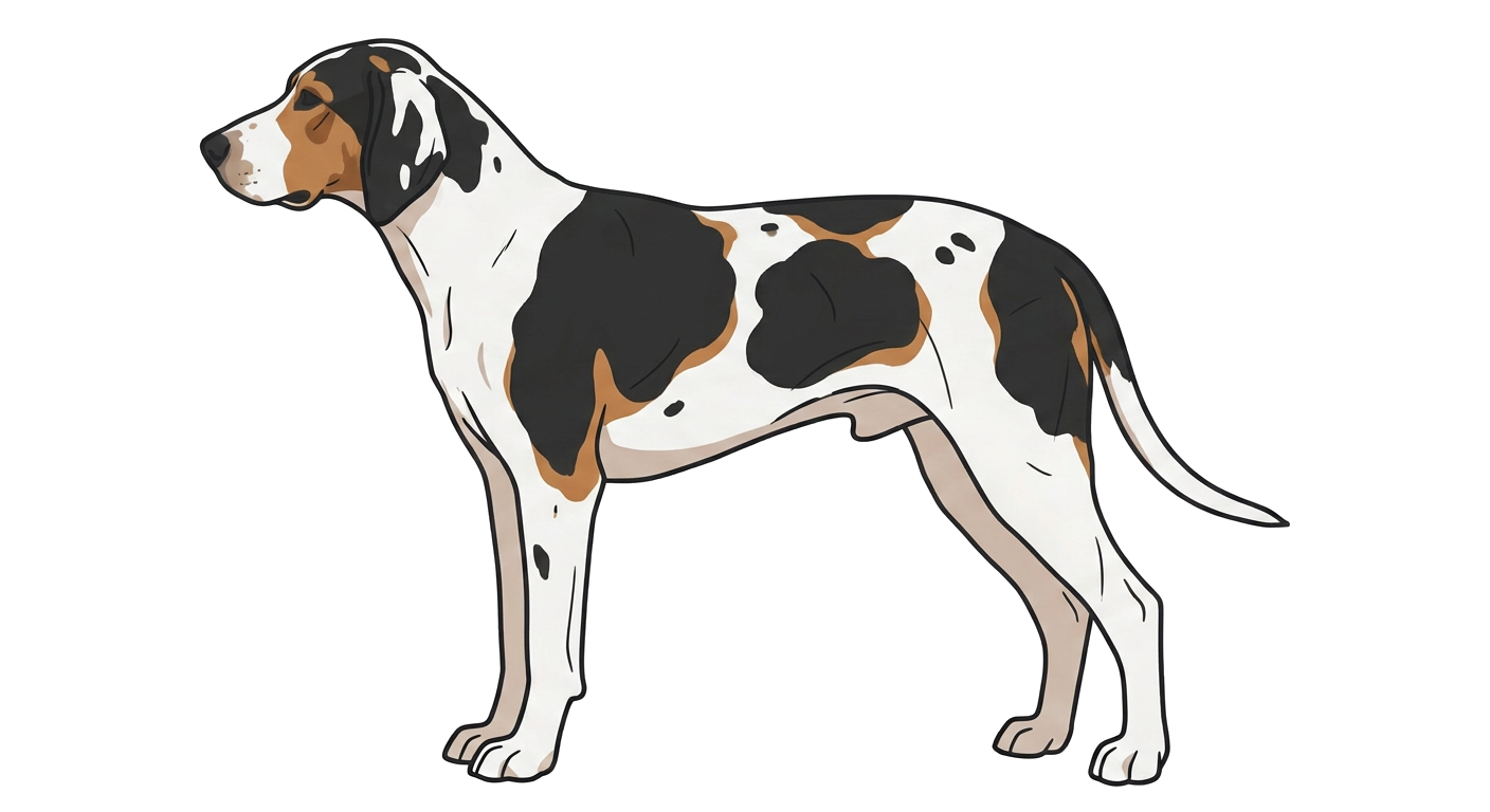 Illustration of a Piebald Tricolour coat