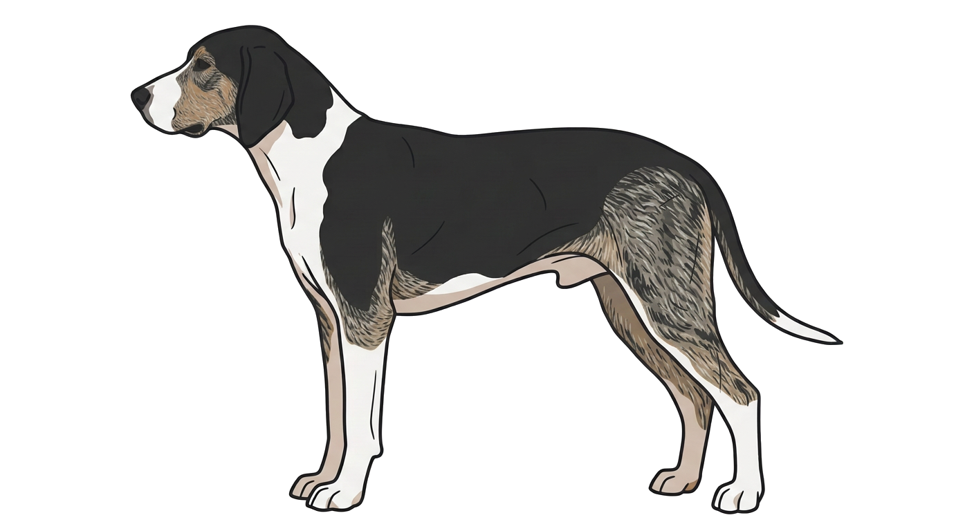 Illustration of a Tricolour with Louvard Shading coat