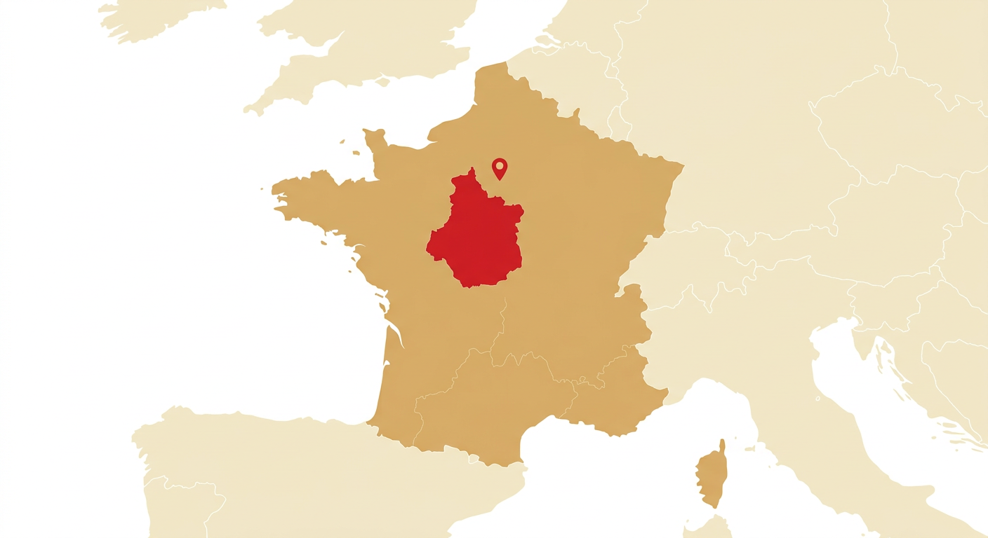 Illustrated map showing the origin of the Grand Anglo-Français Tricolore