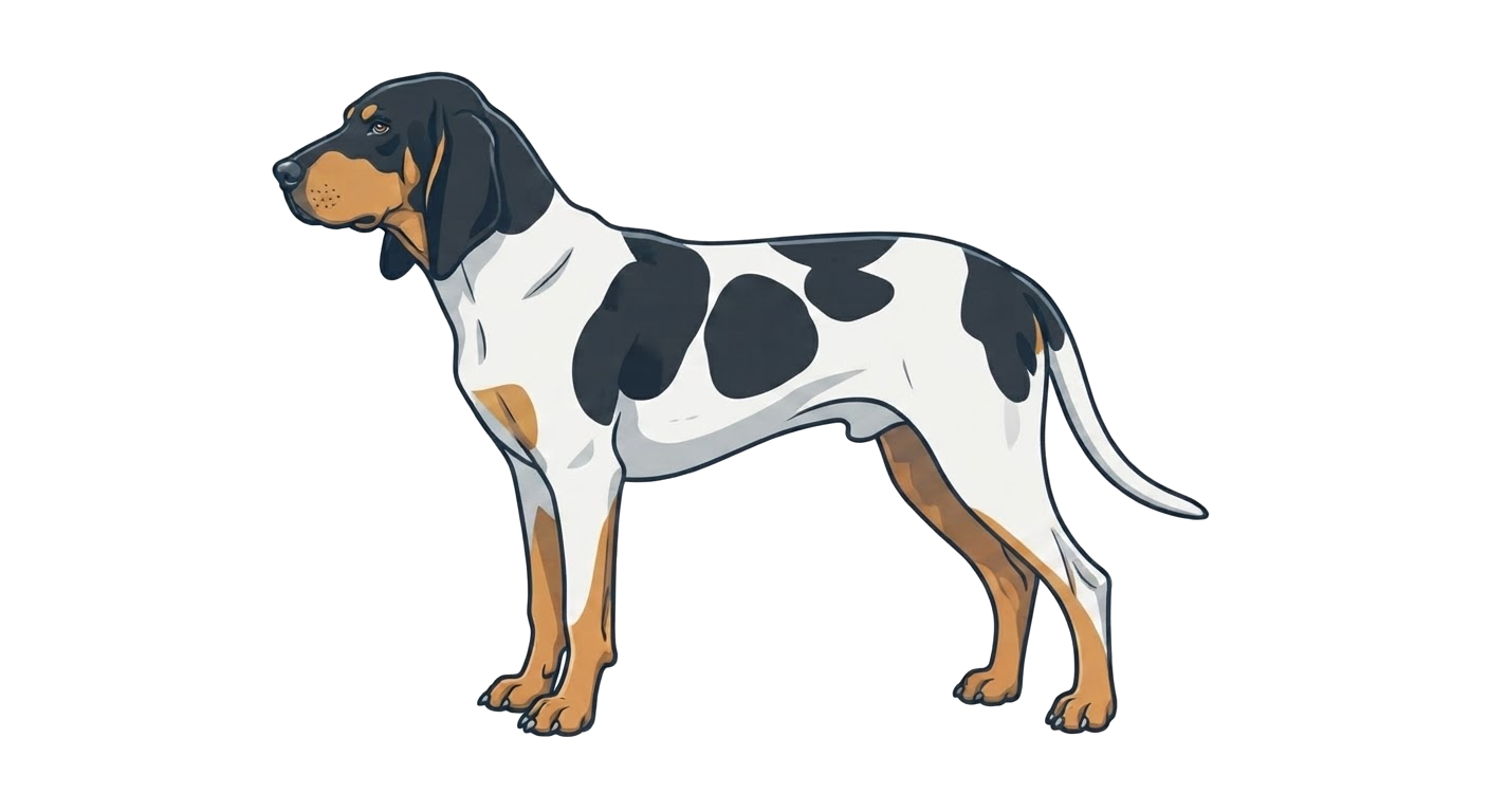 Illustration of a Black patched with tan coat