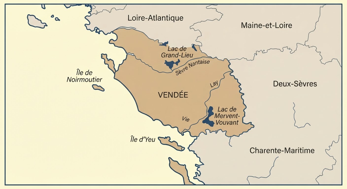 Illustrated map showing the origin of the Grand Griffon Vendeen