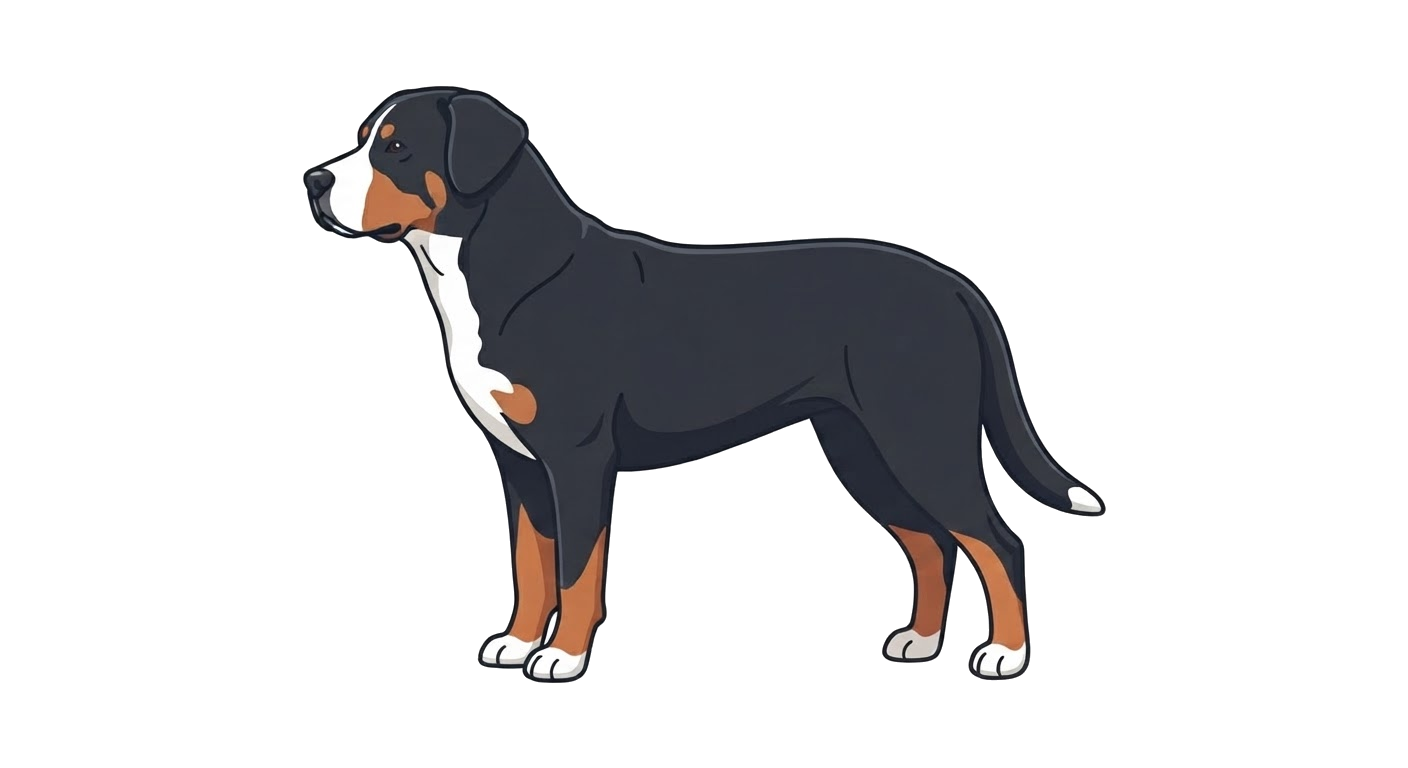 Illustration of a Black, red and white coat