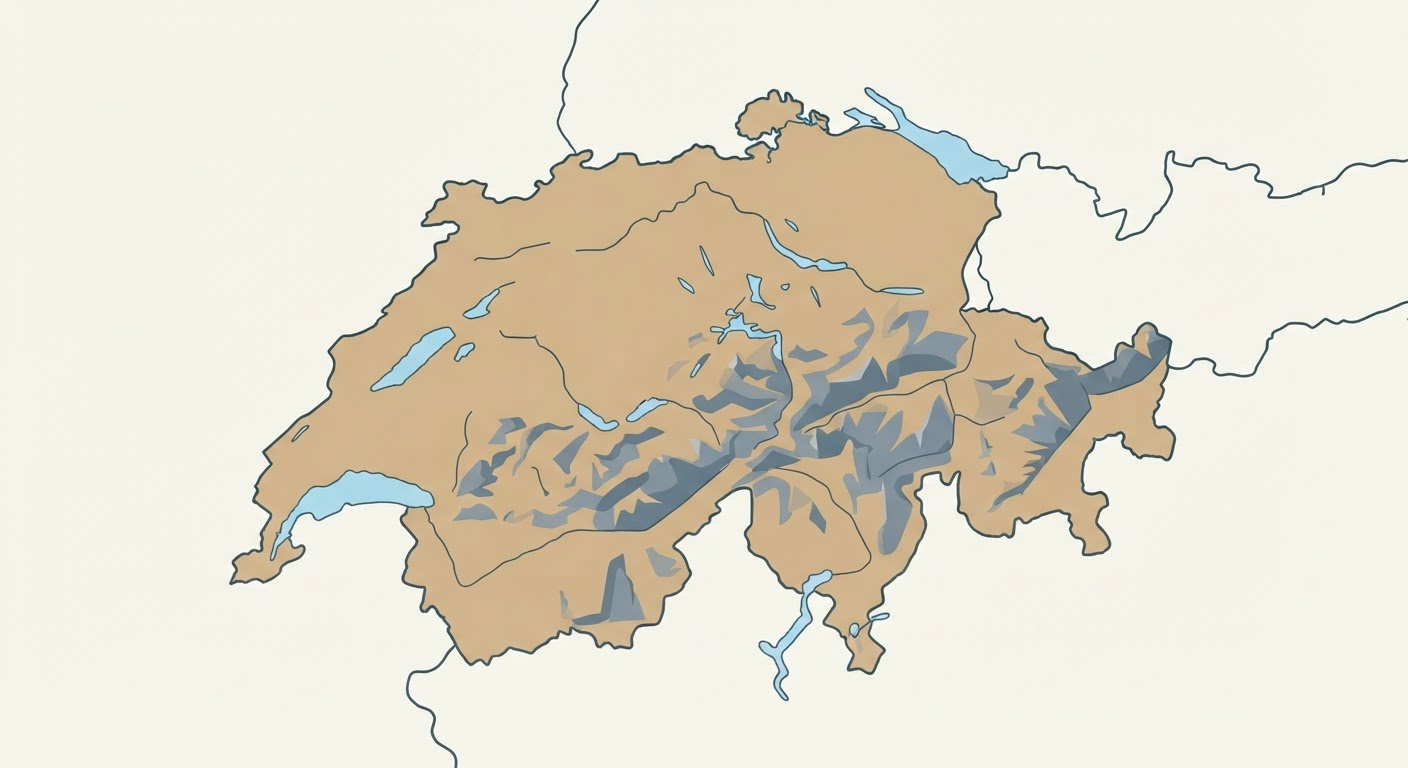Illustrated map showing the origin of the Greater Swiss Mountain Dog