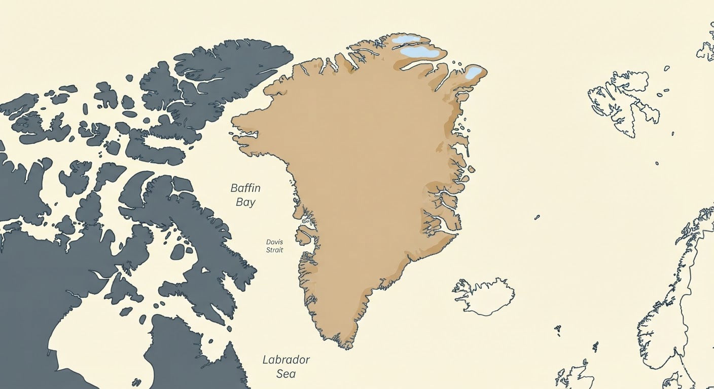 Illustrated map showing the origin of the Greenland Dog