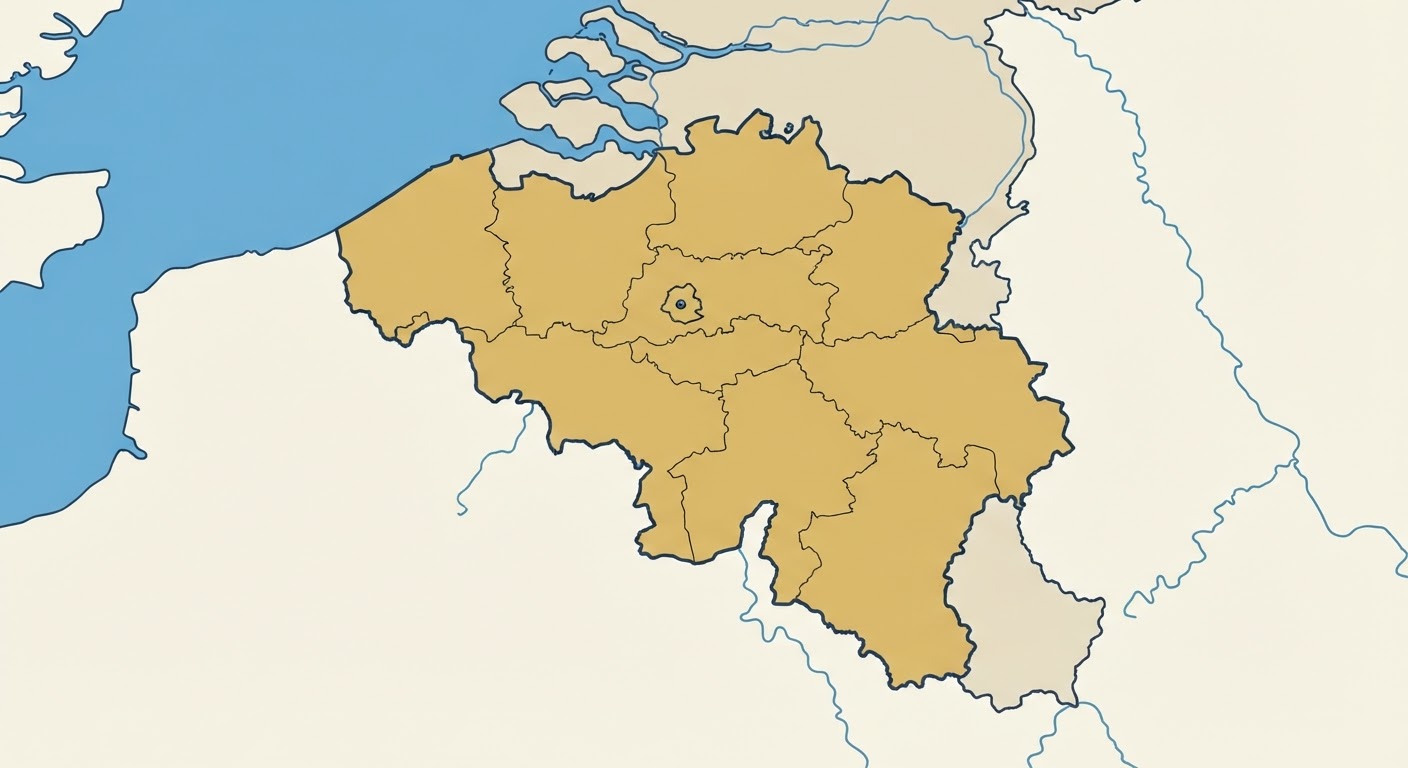Illustrated map showing the origin of the Griffon Belge