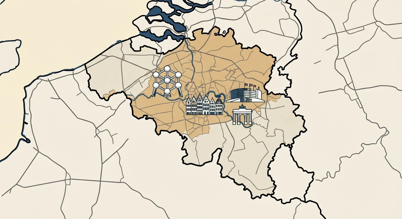 Illustrated map showing the origin of the Griffon Bruxellois