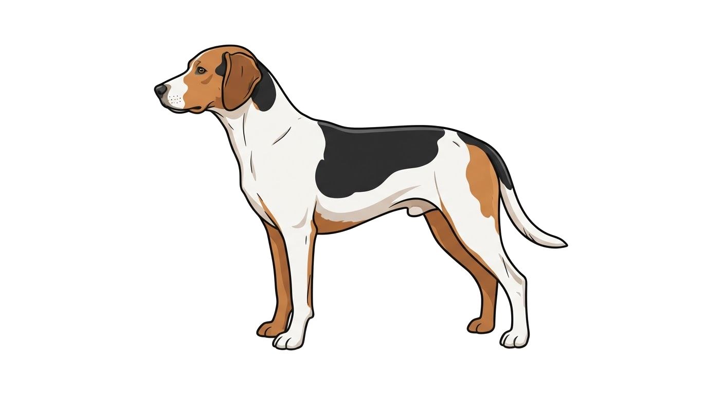 Side profile illustration of a Hamiltonstovare showing the points of the breed standard