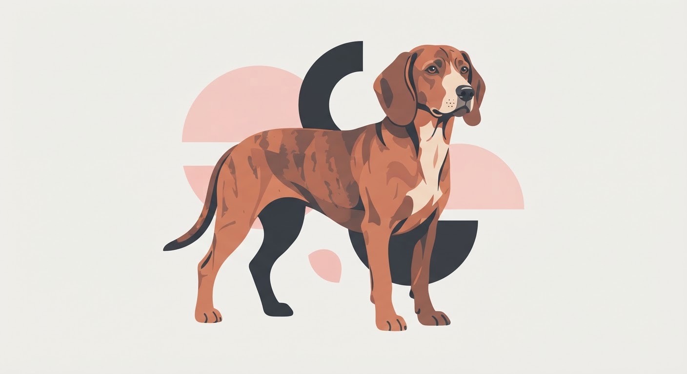 Flat vector illustration of a Hanoverian Scent Hound