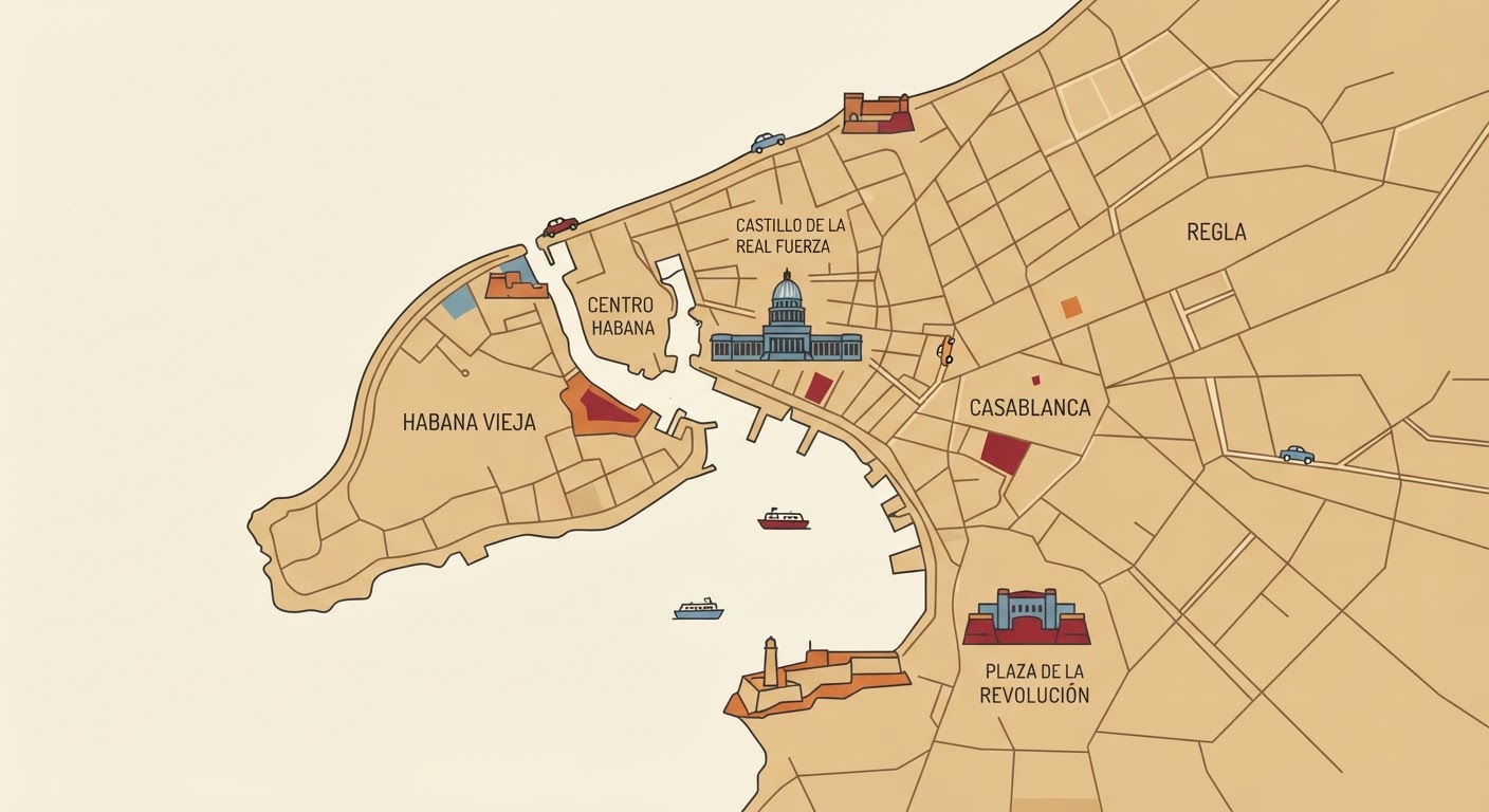 Illustrated map showing the origin of the Havanese