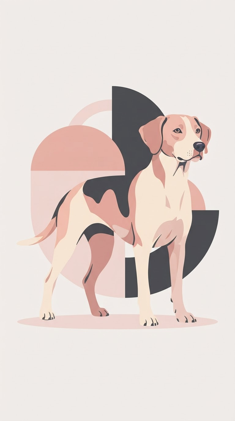 Flat vector illustration of a Hellenic Hound