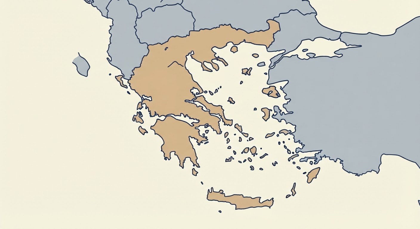 Illustrated map showing the origin of the Hellenic Hound