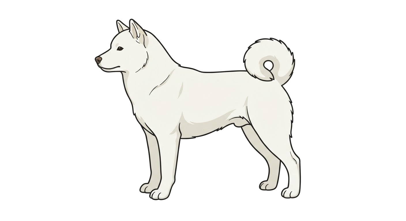 Side profile illustration of a Hokkaido showing the points of the breed standard