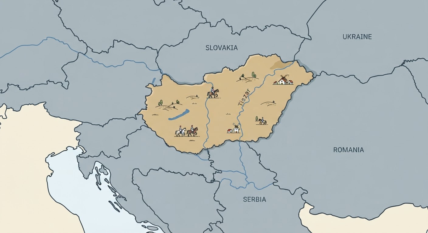 Illustrated map showing the origin of the Hungarian Greyhound