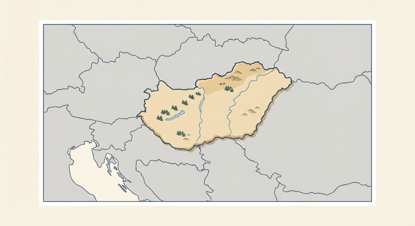 Illustrated map showing the origin of the Hungarian Kuvasz