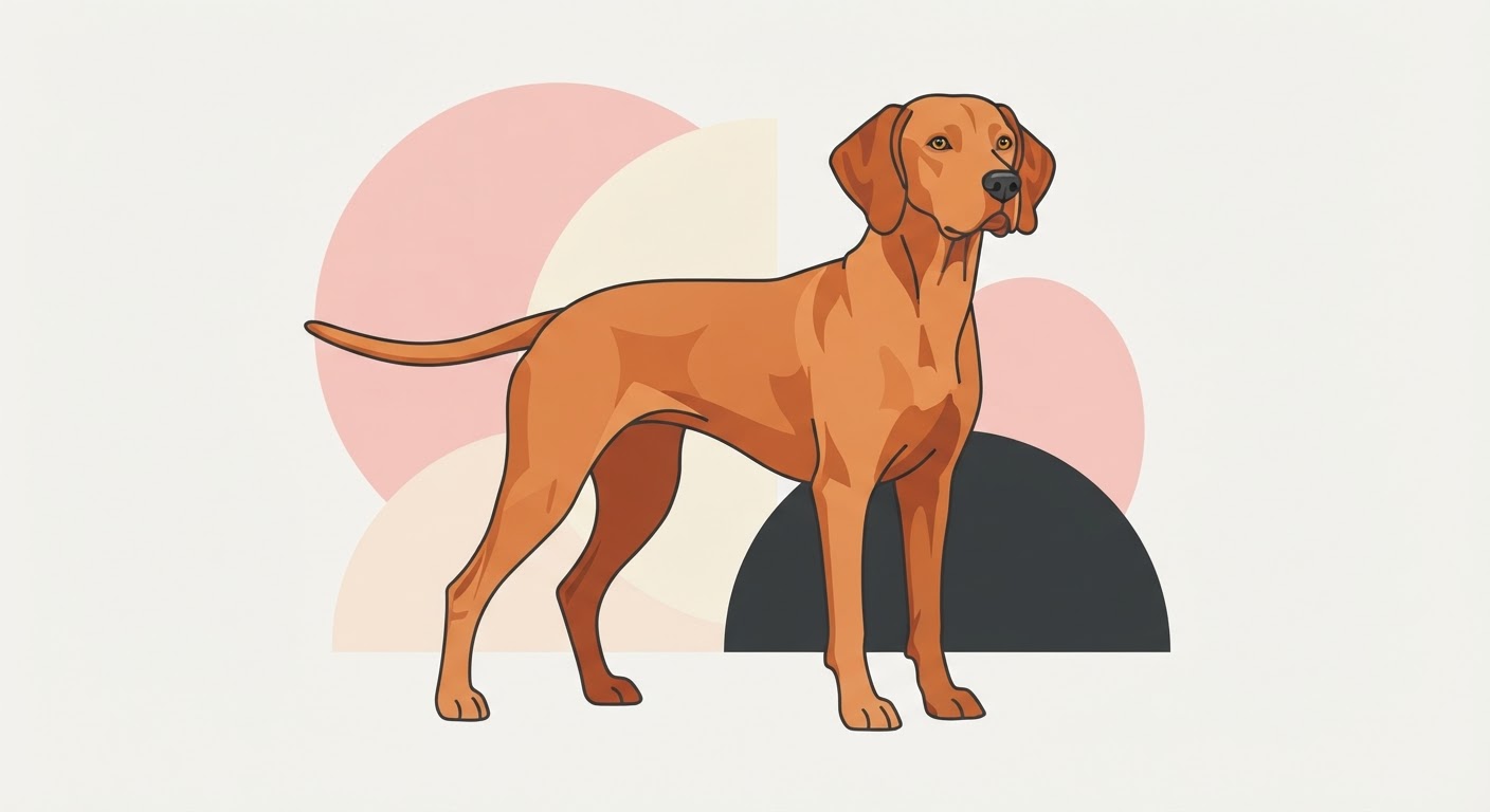 Flat vector illustration of a Hungarian Vizsla