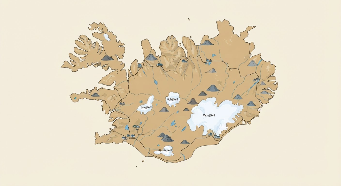 Illustrated map showing the origin of the Icelandic Sheepdog