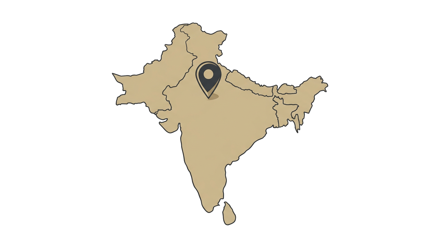 Illustrated map showing the origin of the Indian Pariah Dog