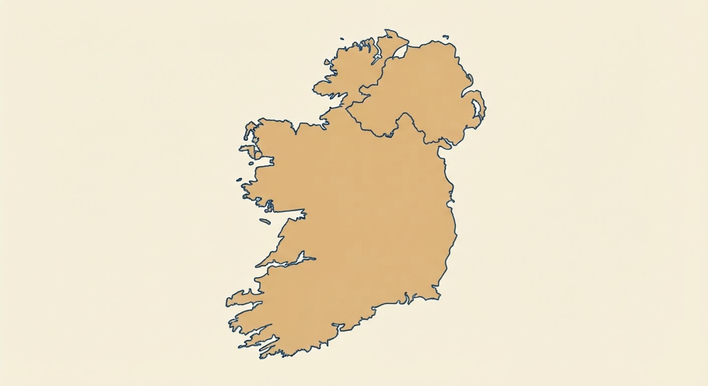 Illustrated map showing the origin of the Irish Setter