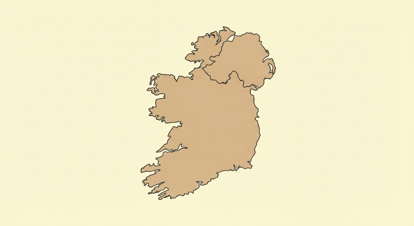 Illustrated map showing the origin of the Irish Terrier