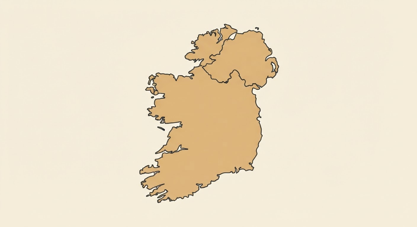 Illustrated map showing the origin of the Irish Wolfhound
