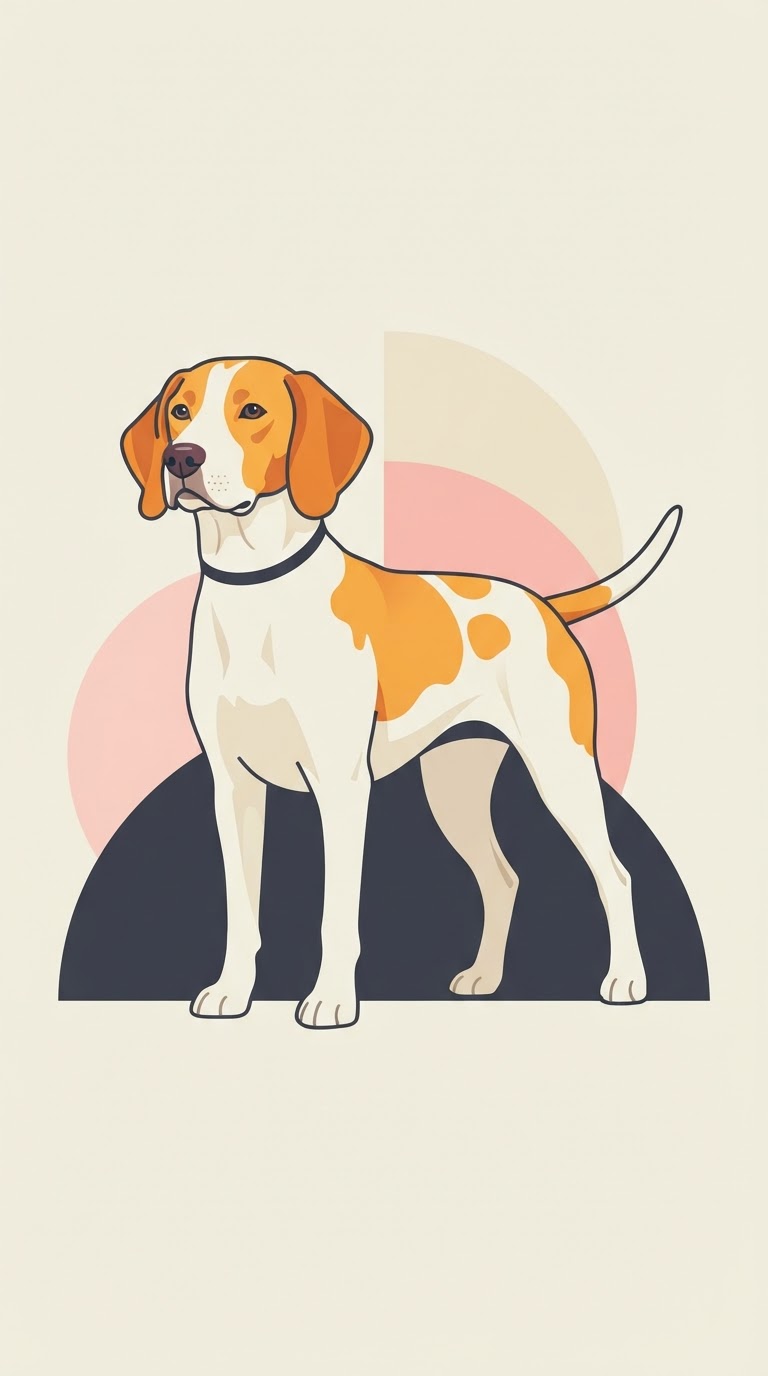 Flat vector illustration of a Istrian Short-haired Hound
