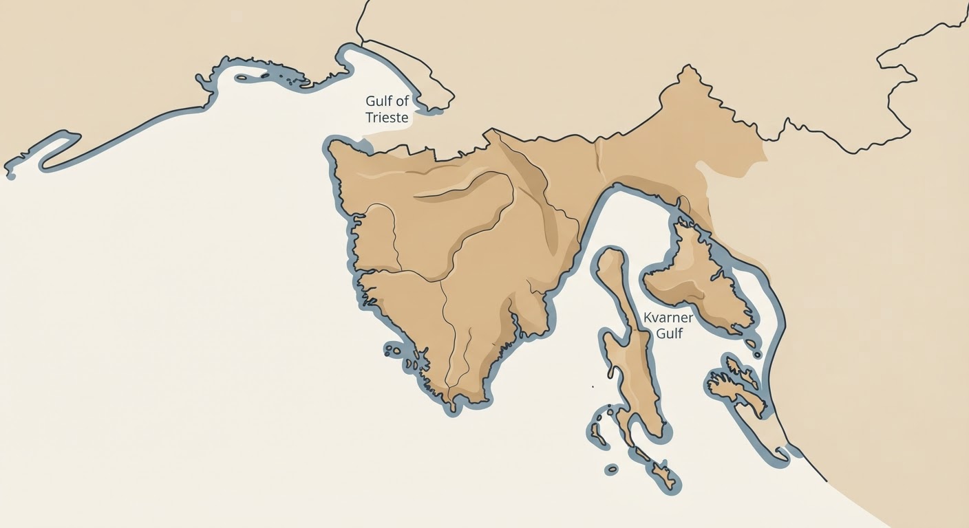 Illustrated map showing the origin of the Istrian Short-haired Hound