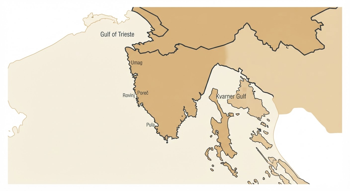 Illustrated map showing the origin of the Istrian Wire-haired Hound