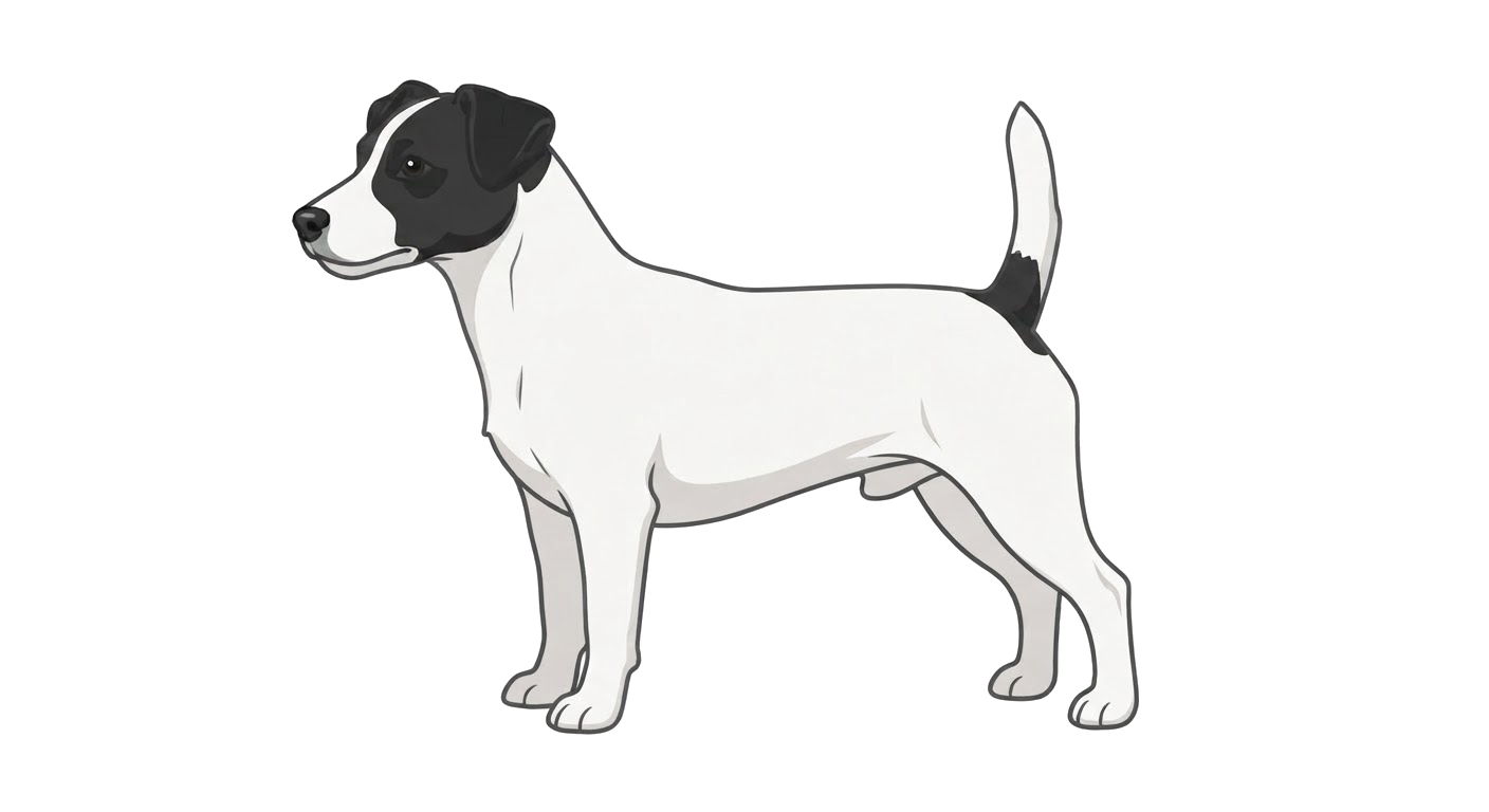 Illustration of a White with black coat