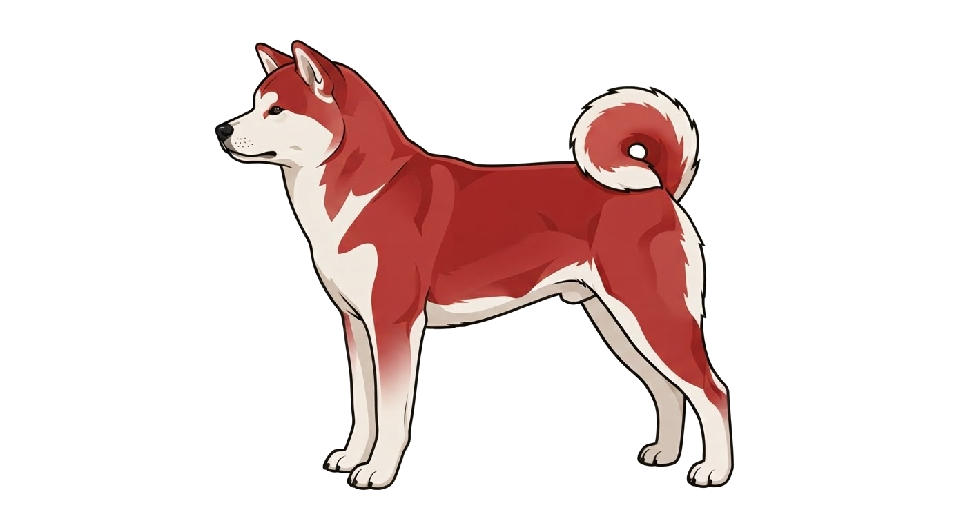 Illustration of a Red & Urajiro coat