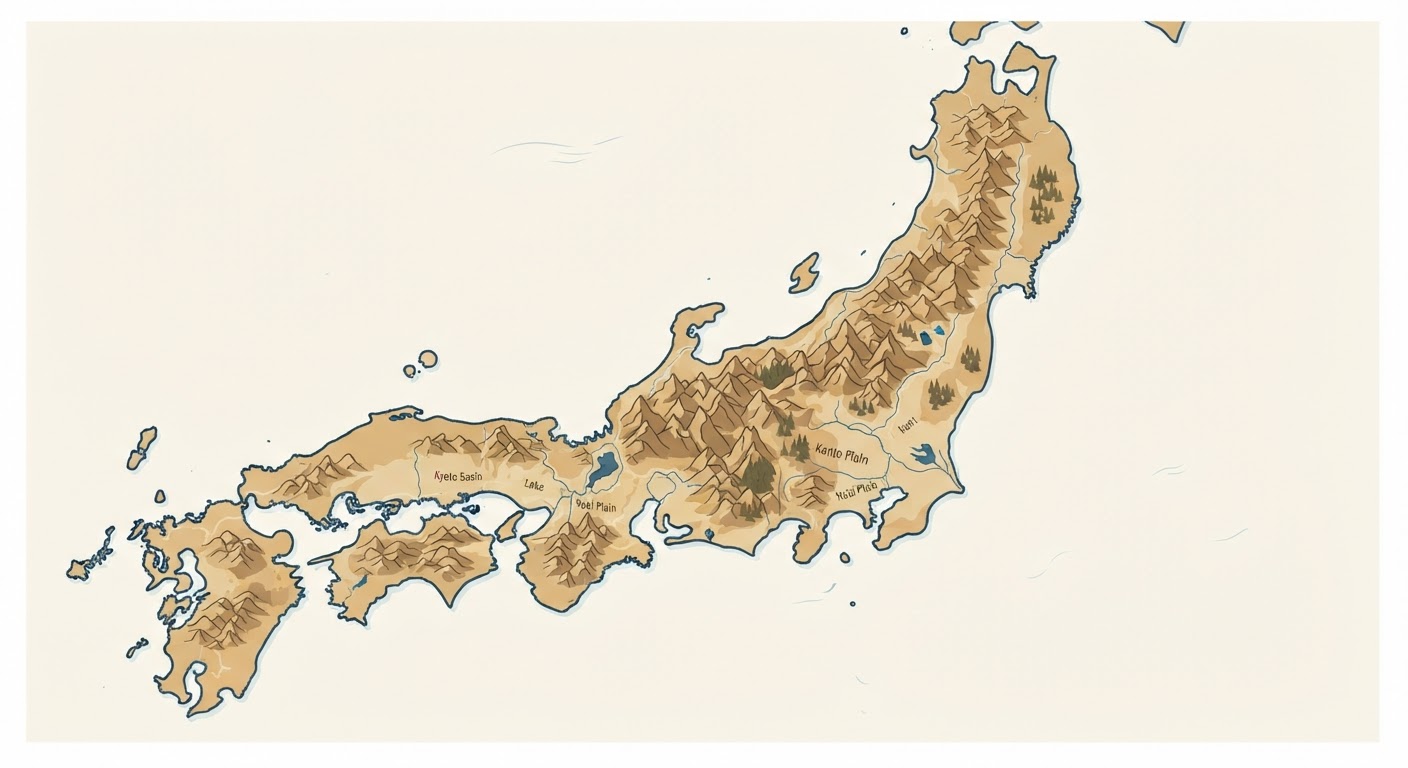 Illustrated map showing the origin of the Japanese Shiba Inu