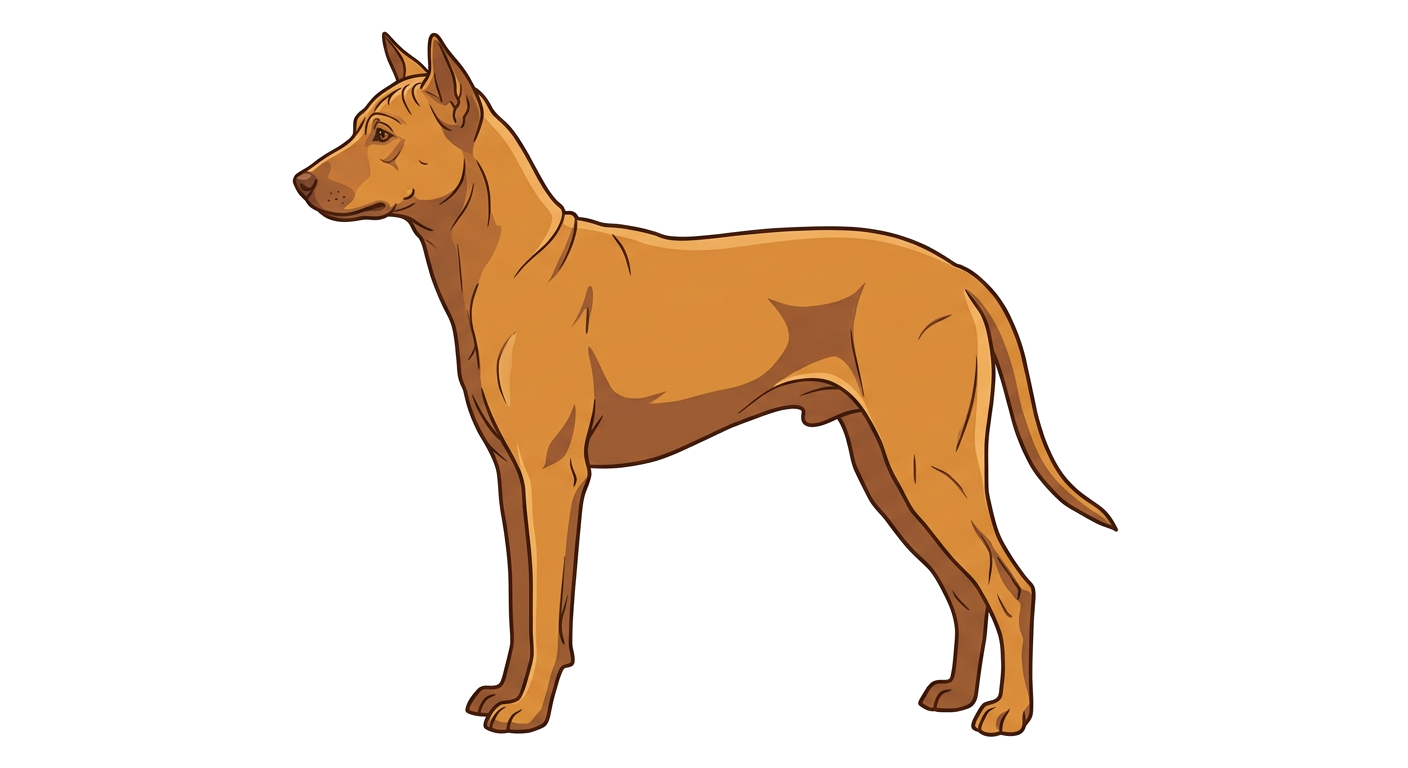Side profile illustration of a Jonangi showing the points of the breed standard