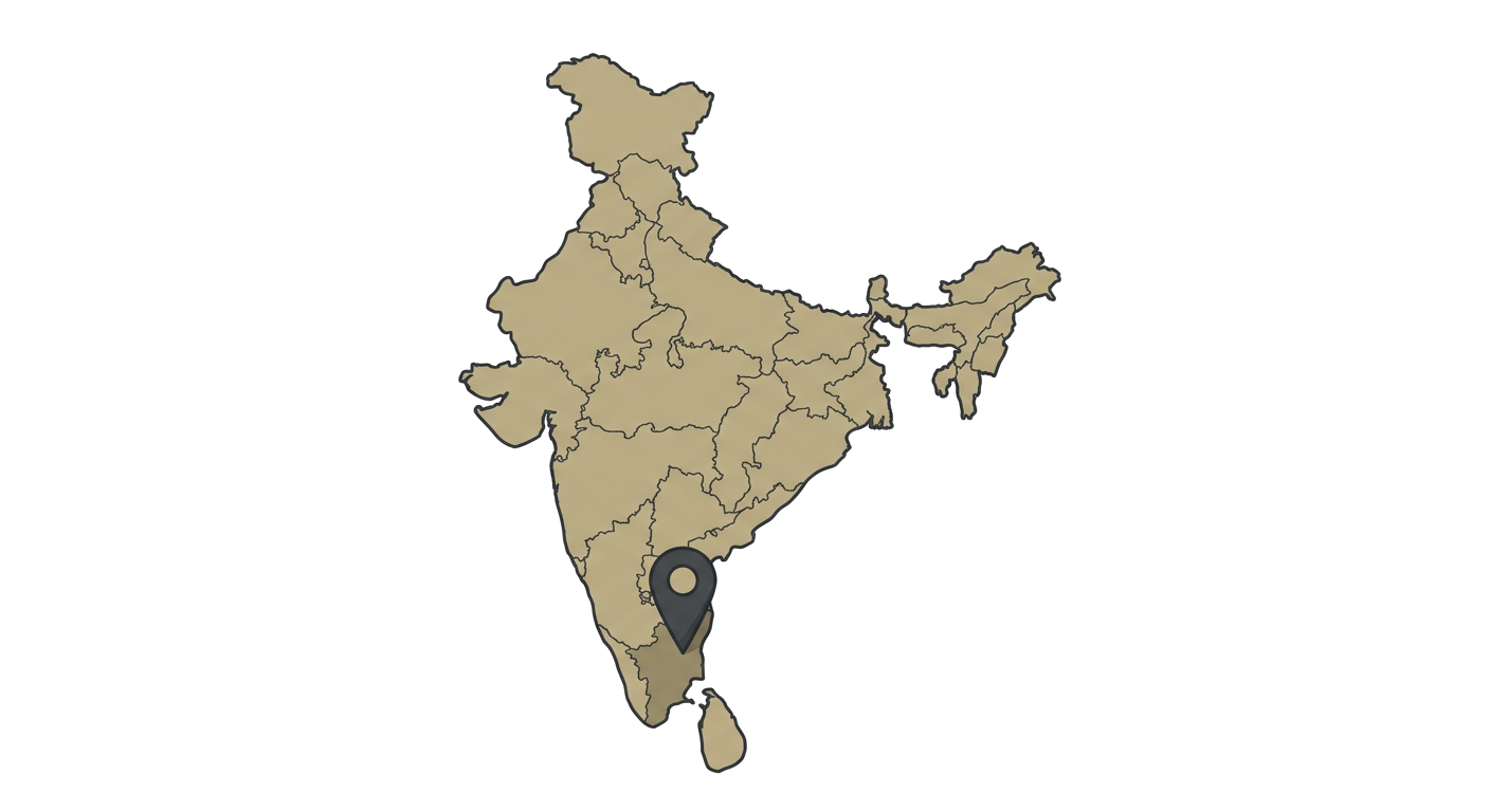 Illustrated map showing the origin of the Kanni