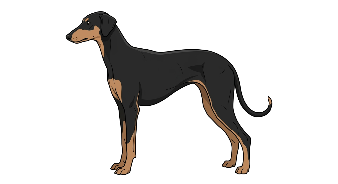 Side profile illustration of a Kanni showing the points of the breed standard