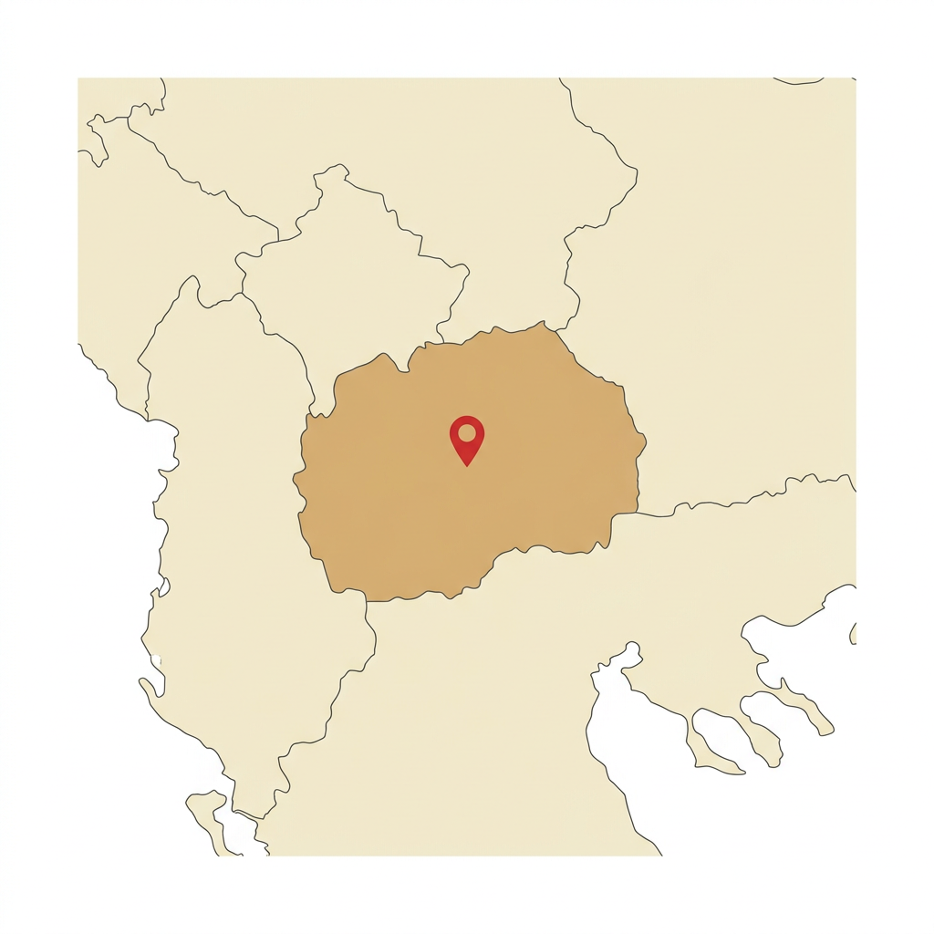 Illustrated map showing the origin of the Macedonian Shepherd Dog Karaman