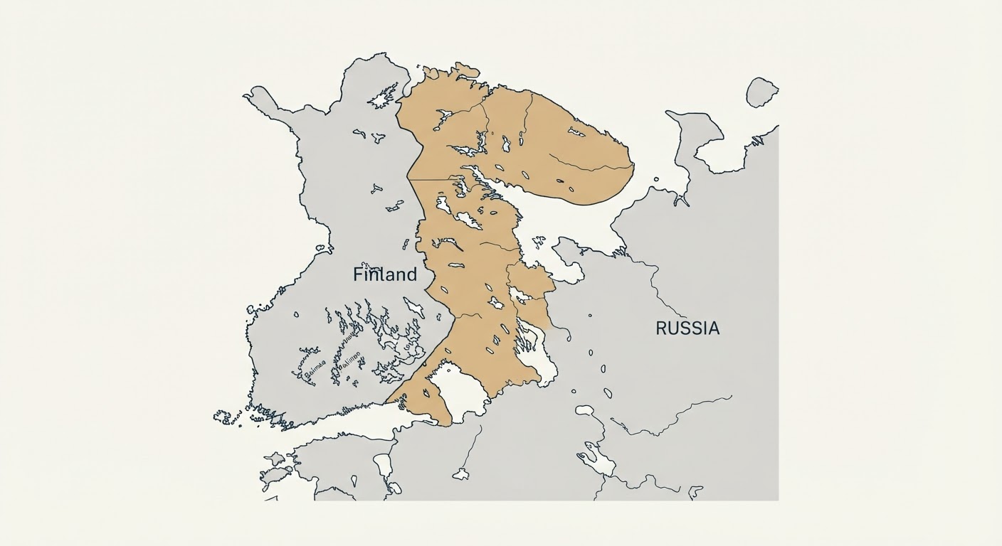 Illustrated map showing the origin of the Karelian Bear Dog