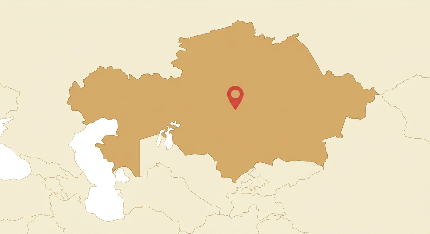 Illustrated map showing the origin of the Kazakh Tazy